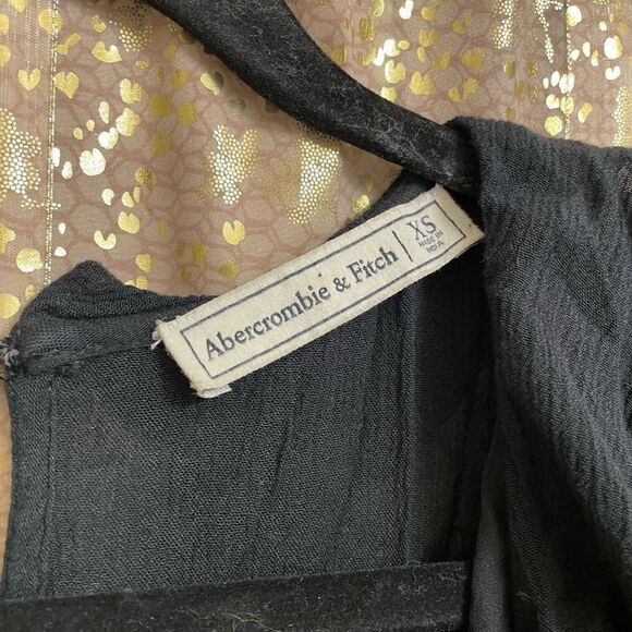 Abercrombie & Fitch Womens Small Black Wrap Lace Detail Romper One Piece Pockets - Picture 5 of 6